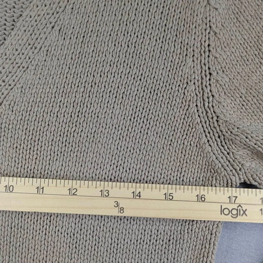 J Jill Cardigan Womens Medium Petite 100% Silk Tan Brown Beige Long Sleeve - Picture 6 of 10